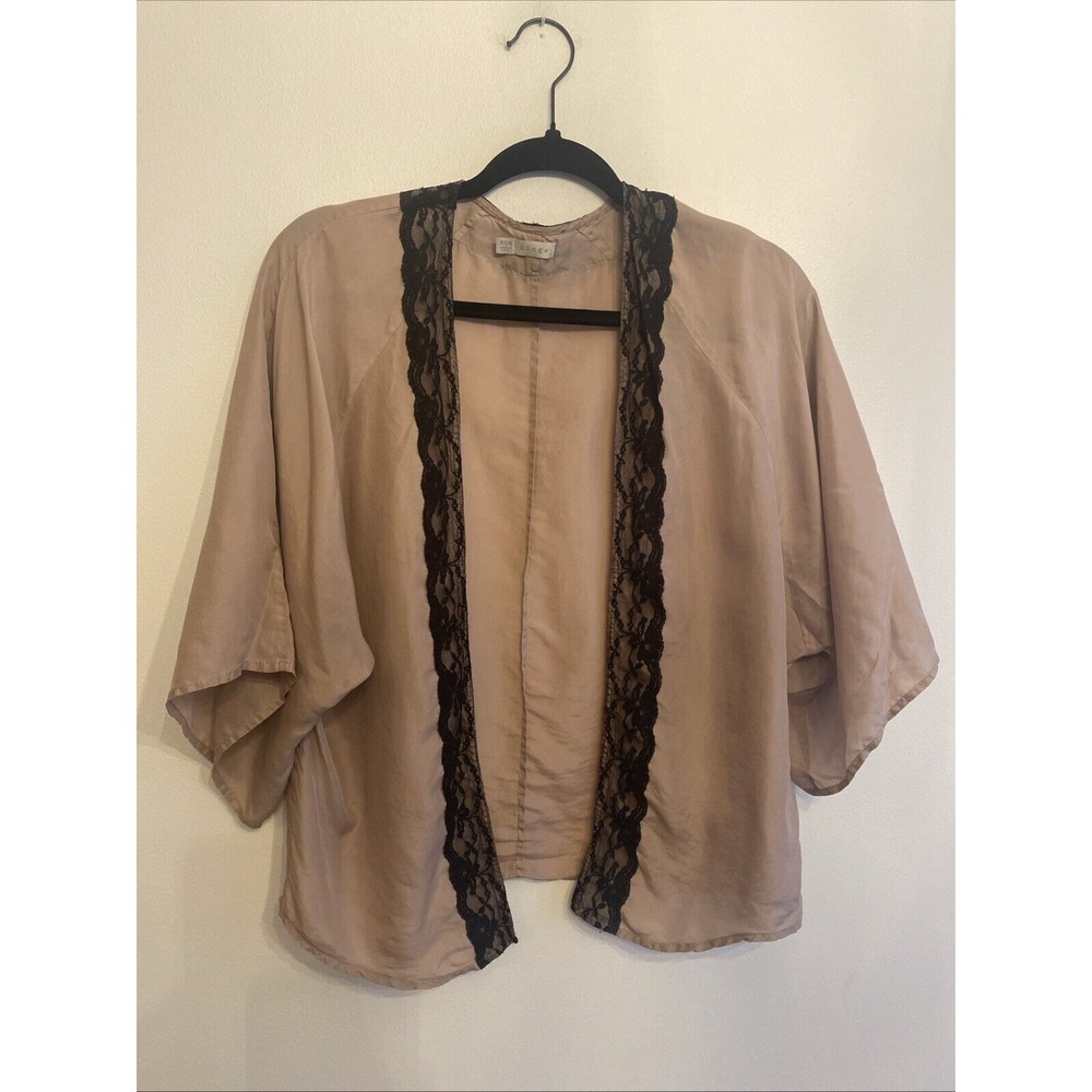 Hinge Silk Open‎ Cardigan Kimono Lace  Size XS/S Boho Festival